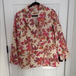 Dolan Floral Blazer with Pink and Orange Accents